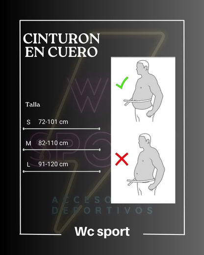 CINTURON EN CUERO WC SPORT + TULA GRATIS